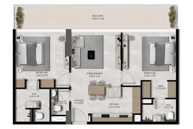 2 bedroom apartment