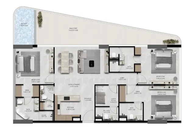 3 bedroom apartment