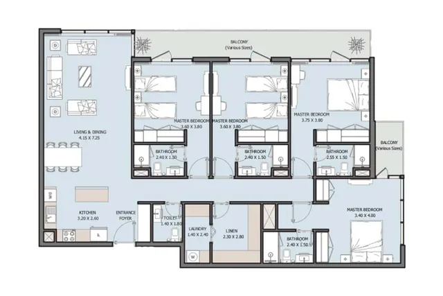 4 bedroom apartment