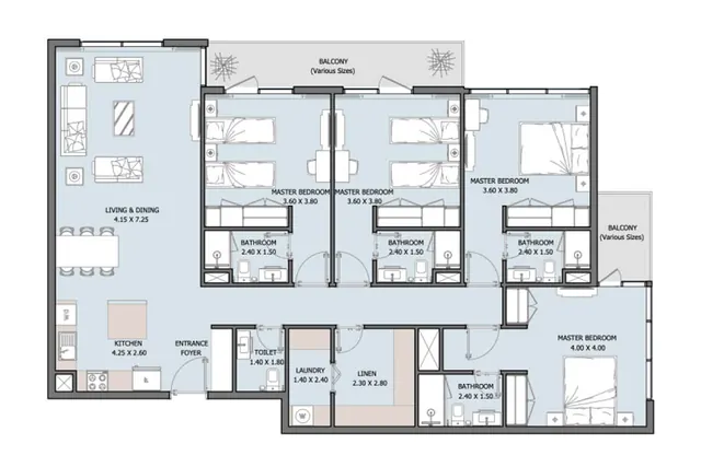4 bedroom apartment