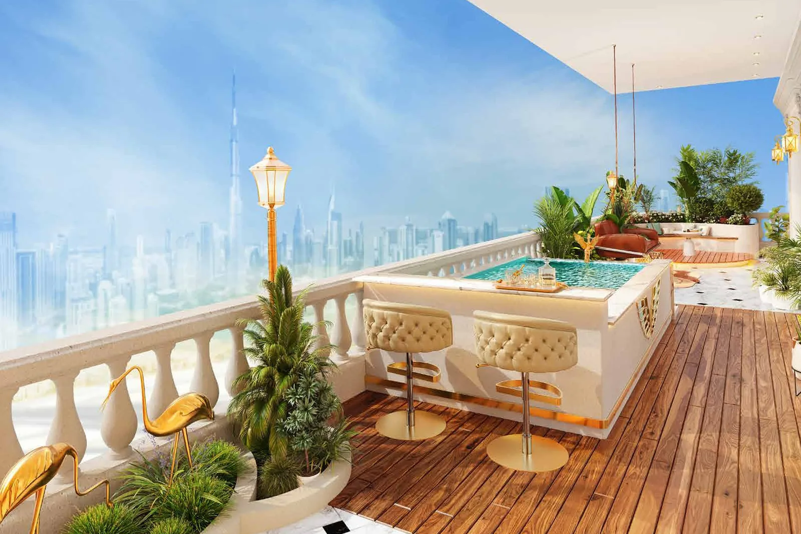 Balconies with private pools