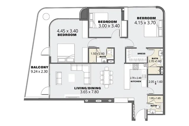 3 bedroom apartment
