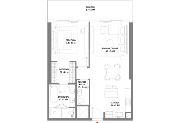 1 bedroom apartment
