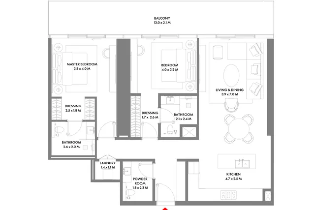 2 bedroom apartment