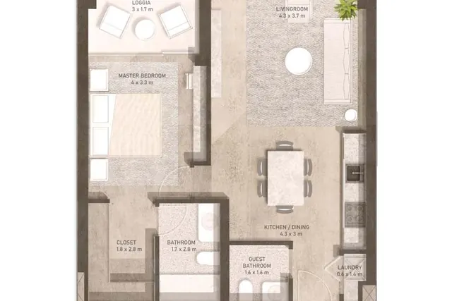 1 bedroom apartment