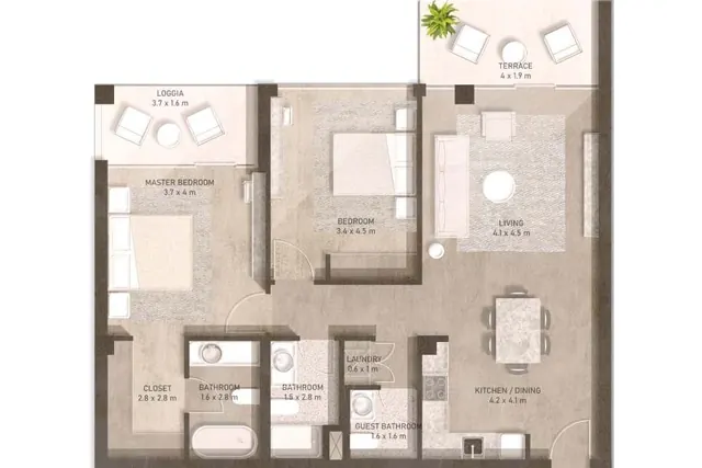 2 bedroom apartment