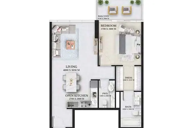 1 bedroom apartment