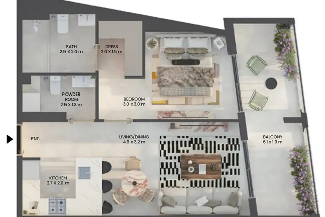 1 bedroom apartment