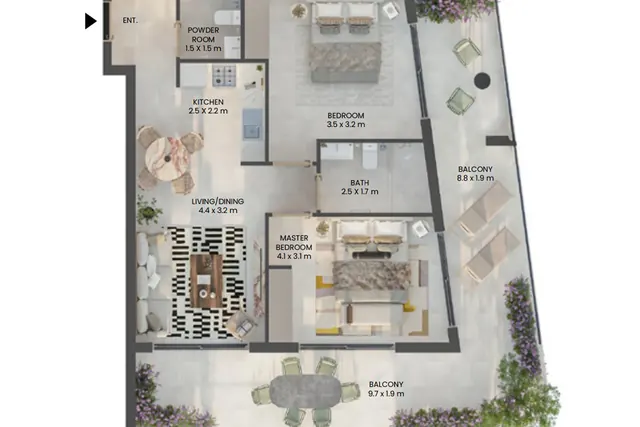 2 bedroom apartment