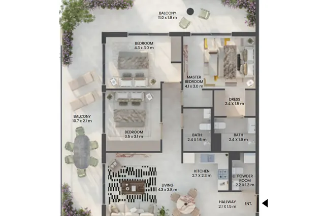 3 bedroom apartment
