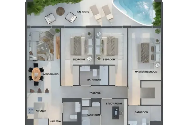 3 bedroom apartment