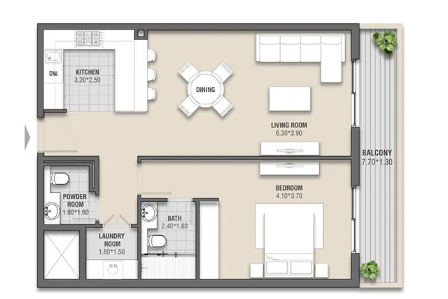 1 bedroom