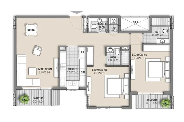 2 bedroom apartment