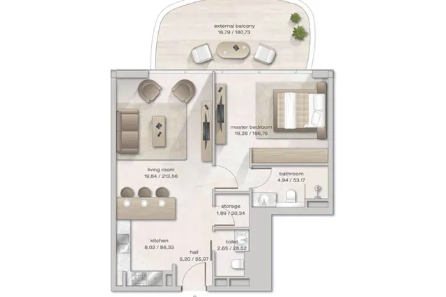 1 bedroom apartment